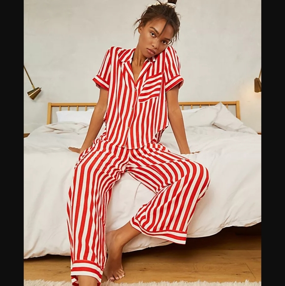 Free People Other - Free People Shiny Nights PJ Set Red & White Stripes NWT Only 1 Sz Small Set Left